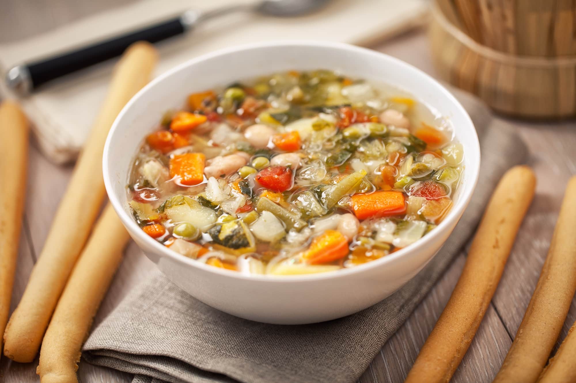 Minestrone soup with spices